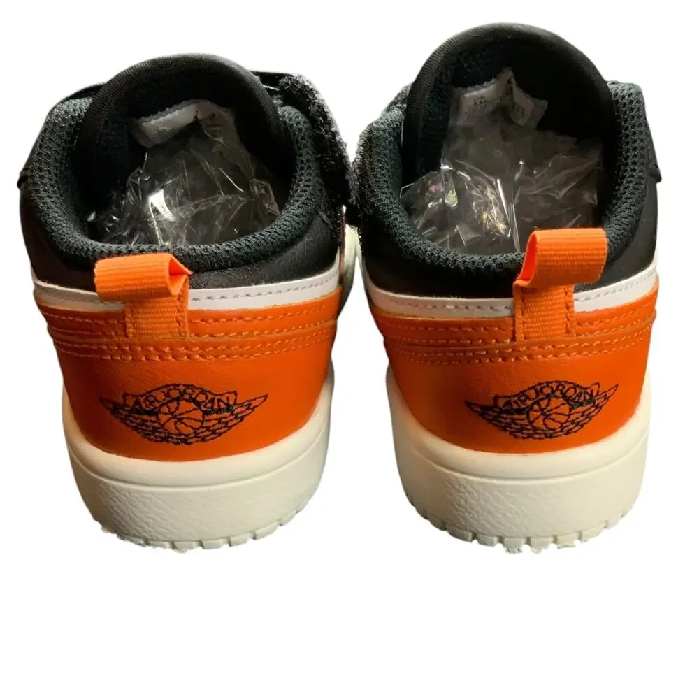 Nike Air Jordan 1 Low Alt TD Black Orange Toddler Shoes 11C DR9748-081 EUC